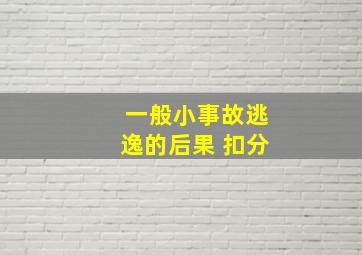 一般小事故逃逸的后果 扣分